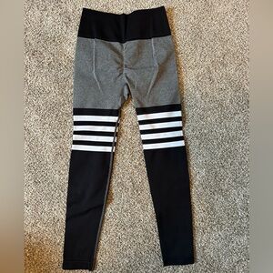 Grey and black high waisted sock leggings